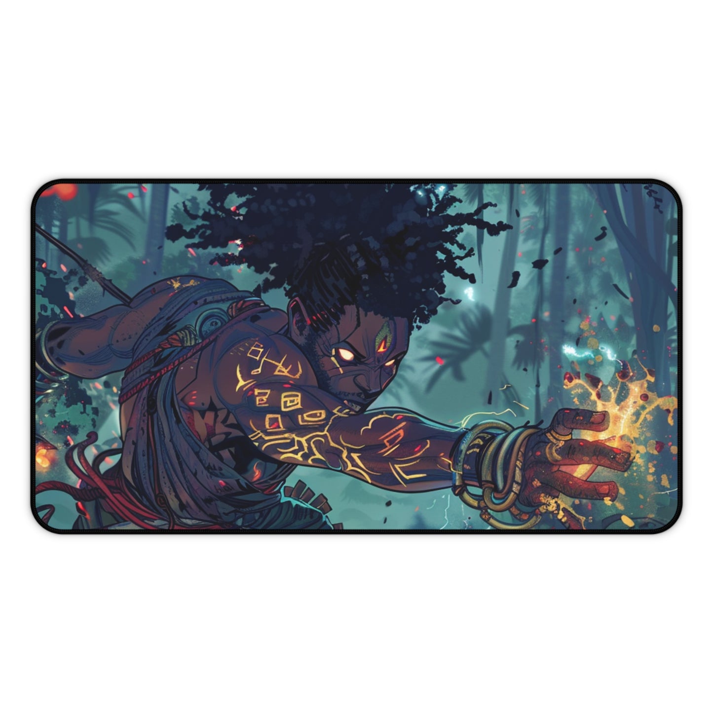 Mystical Warrior Desk Mat – Unique Gaming & Office Accessory for Creative Minds