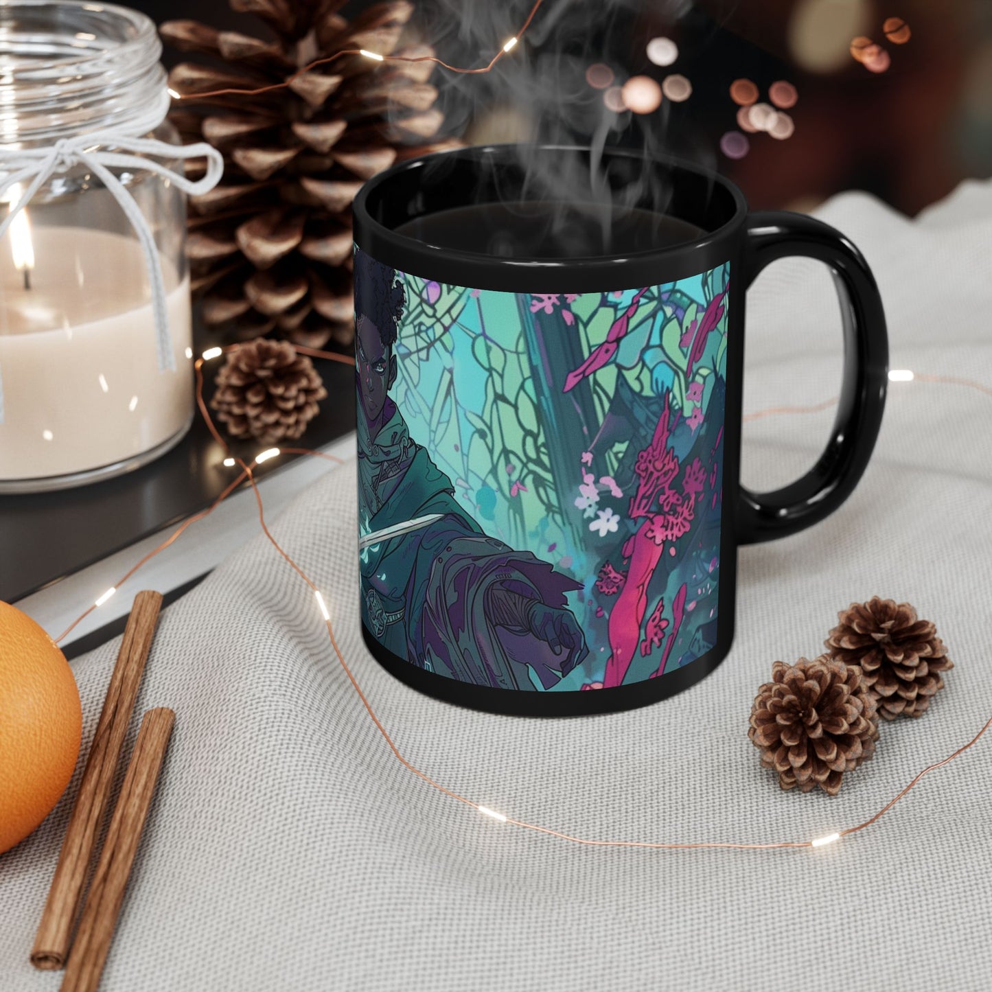Fantasy Warrior Black Mug - 11oz & 15oz - Perfect for Gifts and Collectors