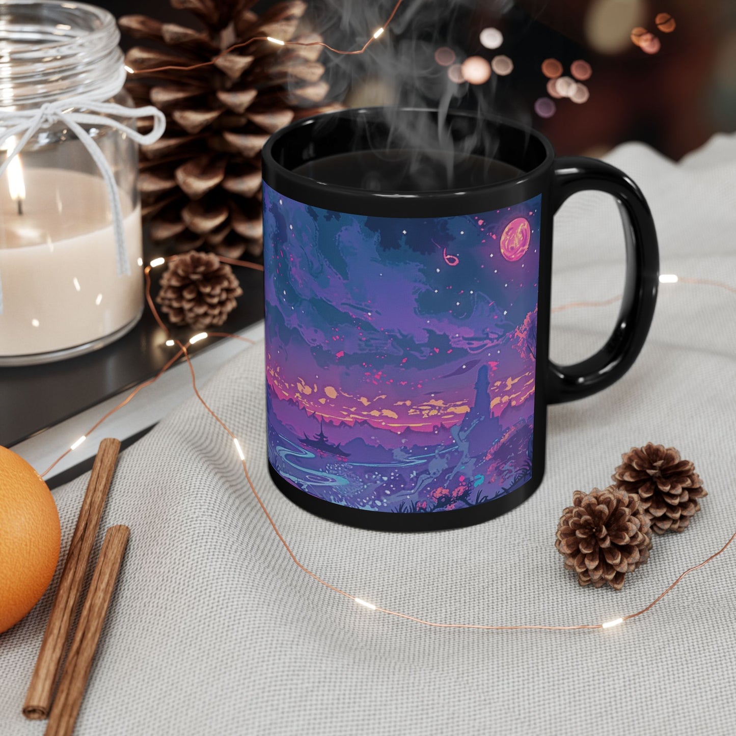 Mystical Landscape Mug - 11oz & 15oz - Perfect for Stargazers and Dreamers