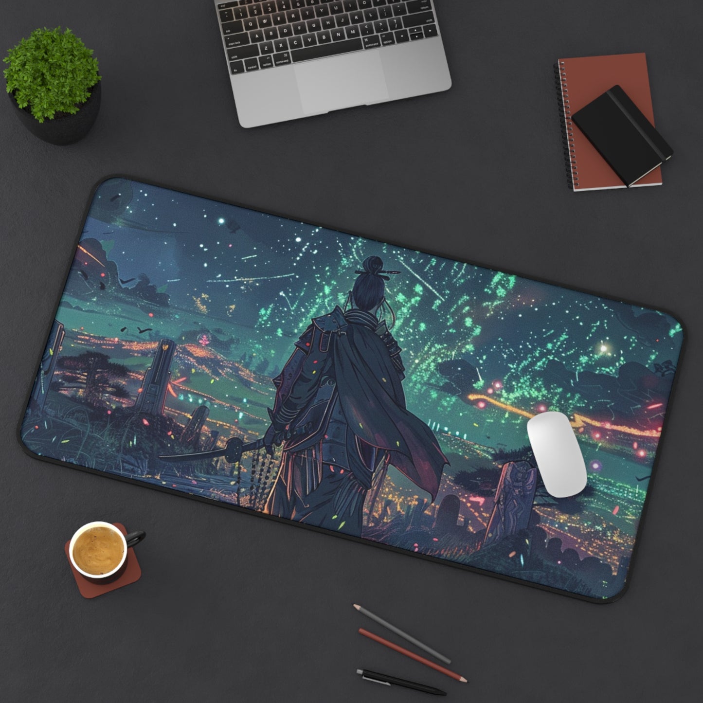 Cosmic Warrior Desk Mat - Gaming/Office Decor - Perfect for Gamers & Creatives