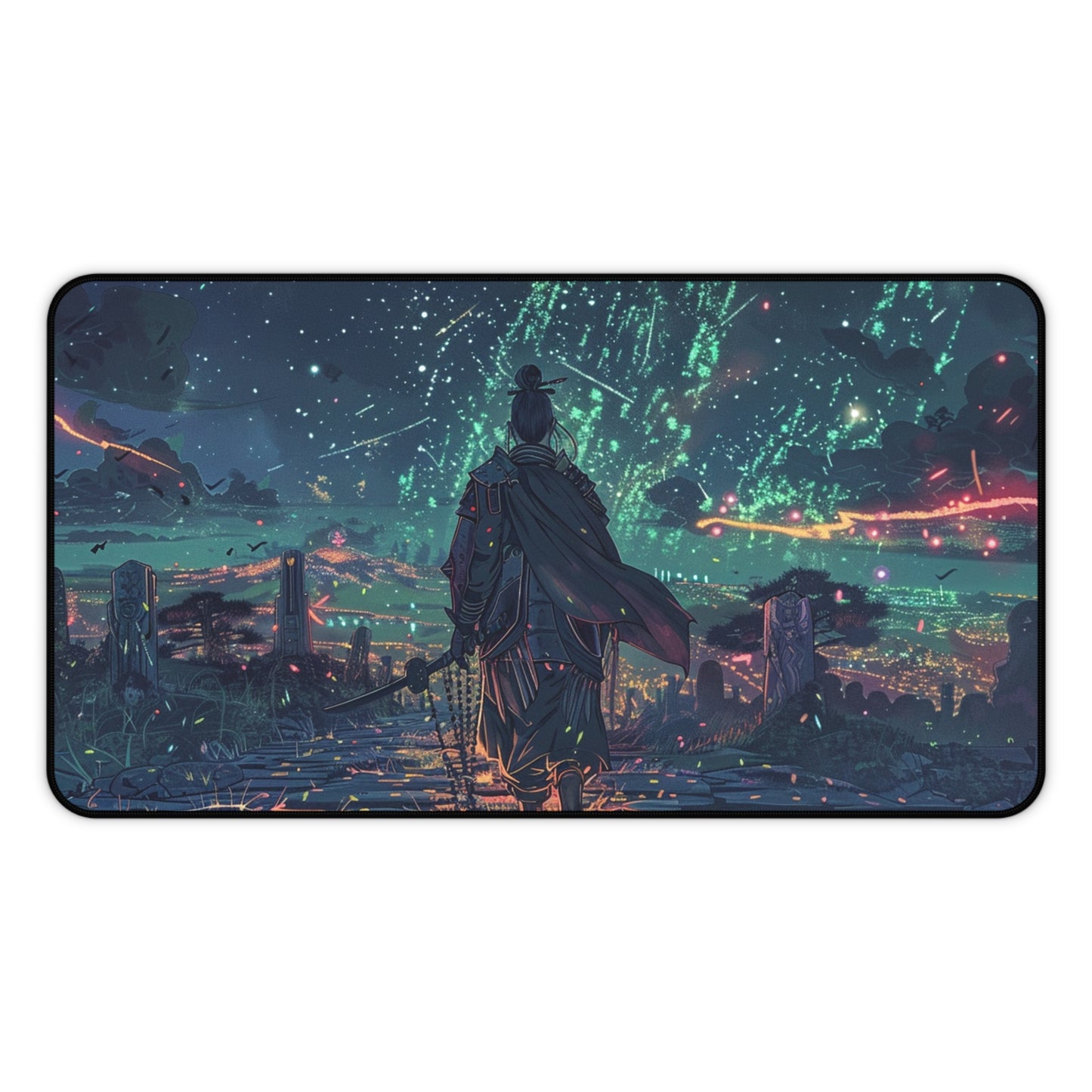Cosmic Warrior Desk Mat - Gaming/Office Decor - Perfect for Gamers & Creatives