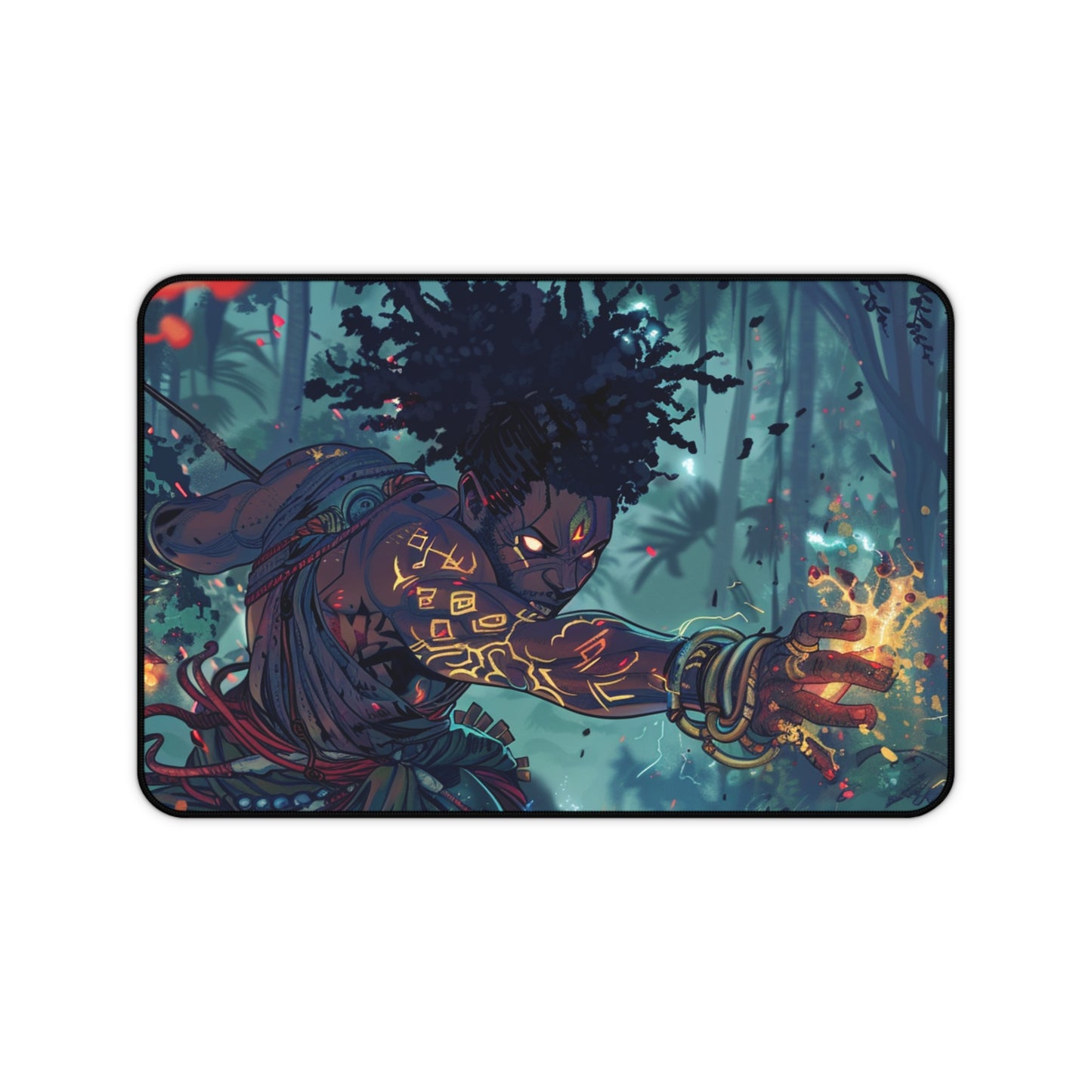 Mystical Warrior Desk Mat – Unique Gaming & Office Accessory for Creative Minds