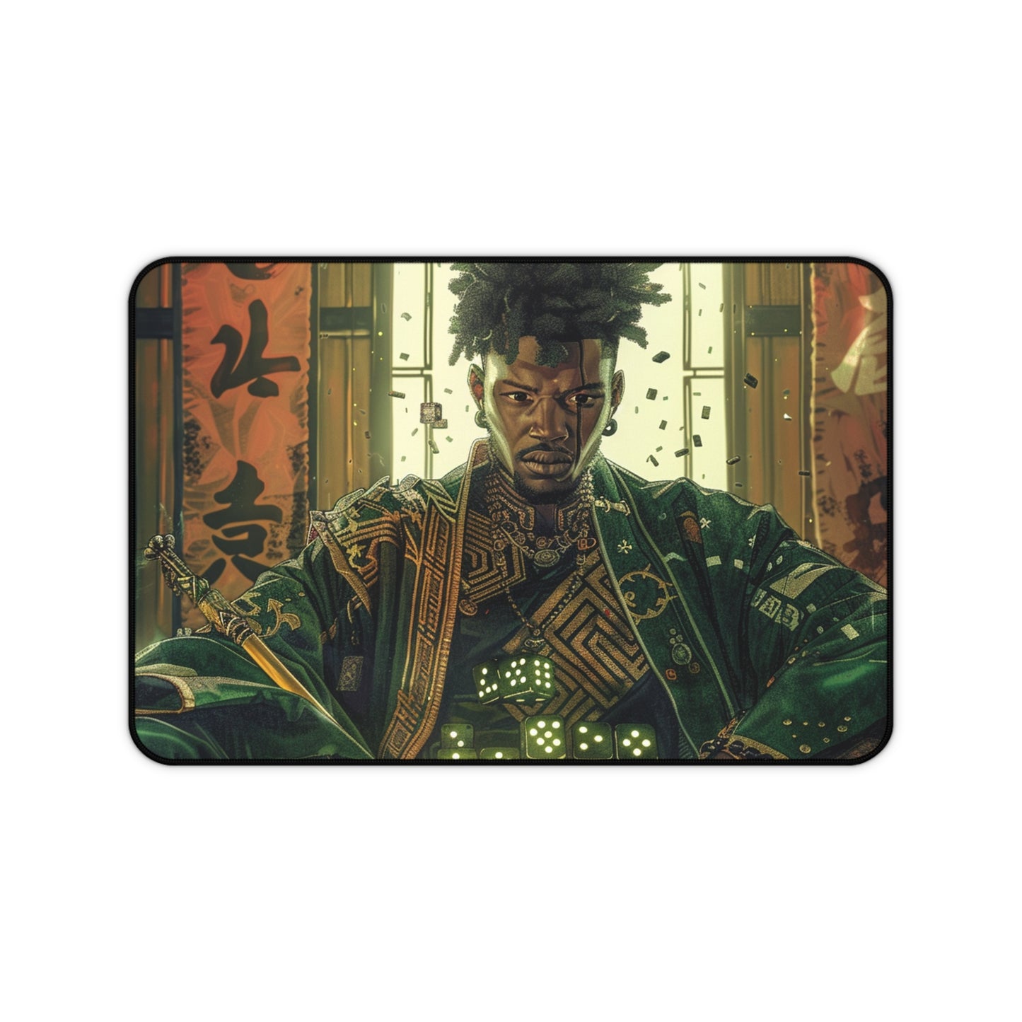 Bold & Artistic Desk Mat - Samurai Warrior Design for Home Office