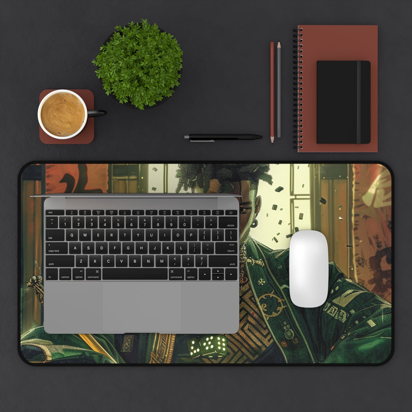 Bold & Artistic Desk Mat - Samurai Warrior Design for Home Office