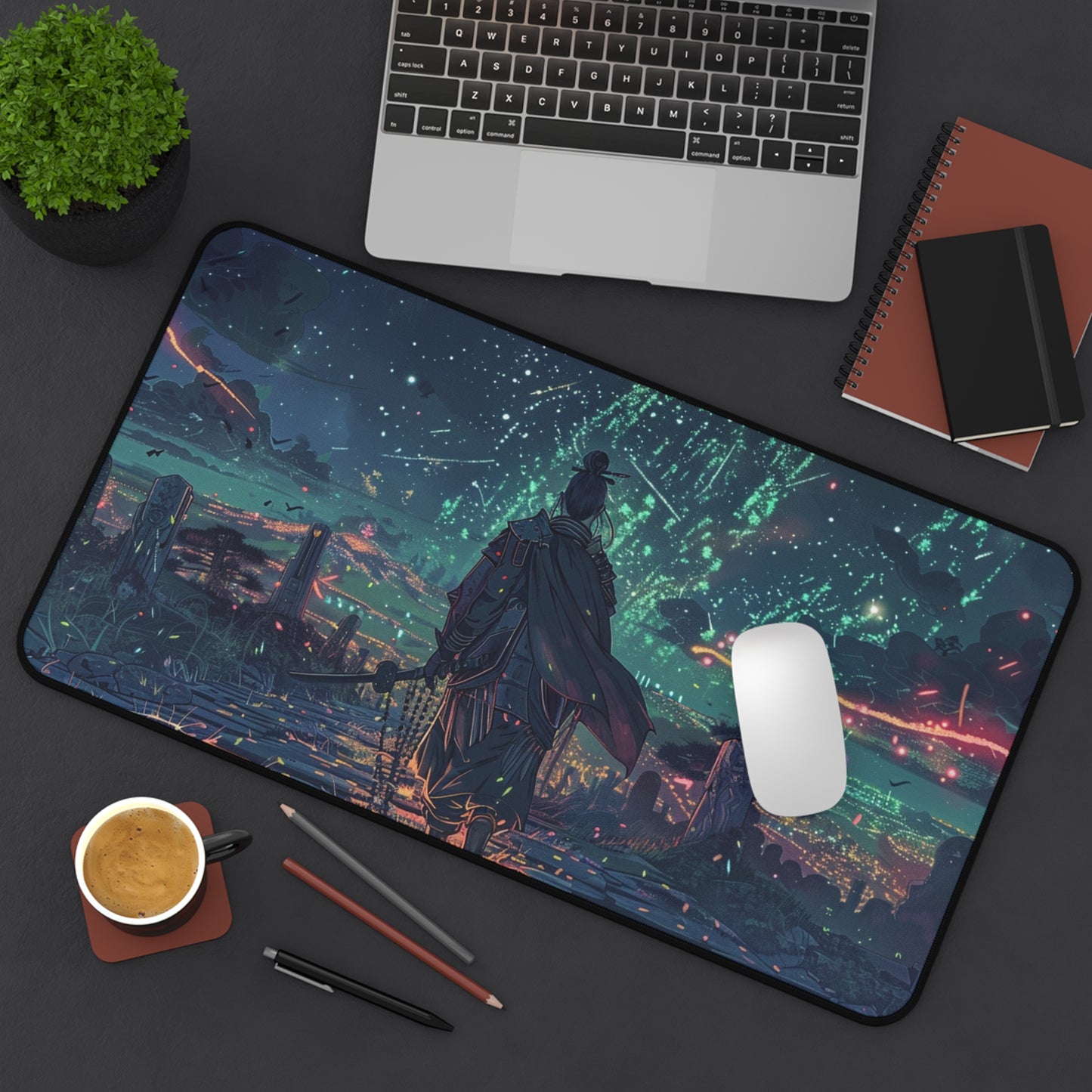 Cosmic Warrior Desk Mat - Gaming/Office Decor - Perfect for Gamers & Creatives