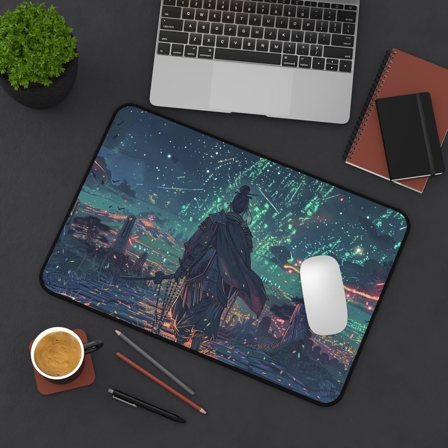 Cosmic Warrior Desk Mat - Gaming/Office Decor - Perfect for Gamers & Creatives