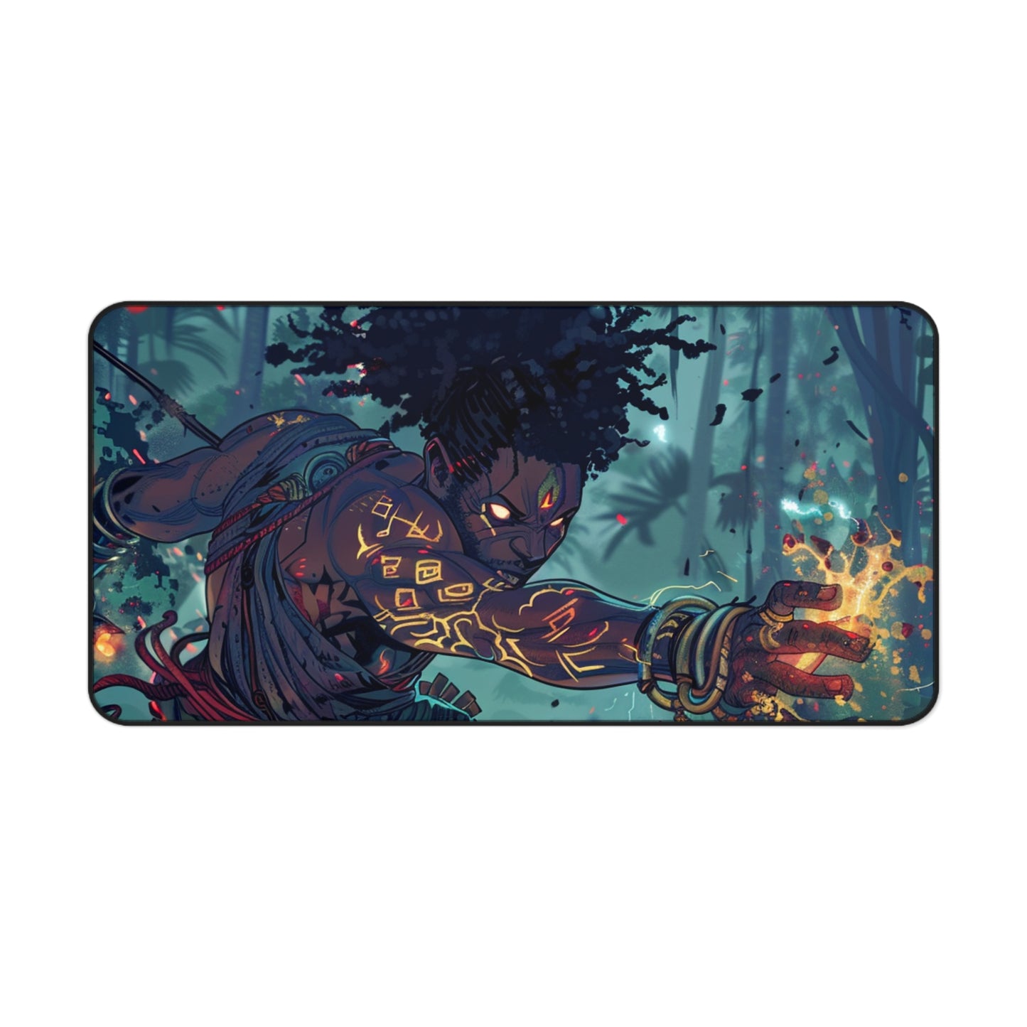 Mystical Warrior Desk Mat – Unique Gaming & Office Accessory for Creative Minds