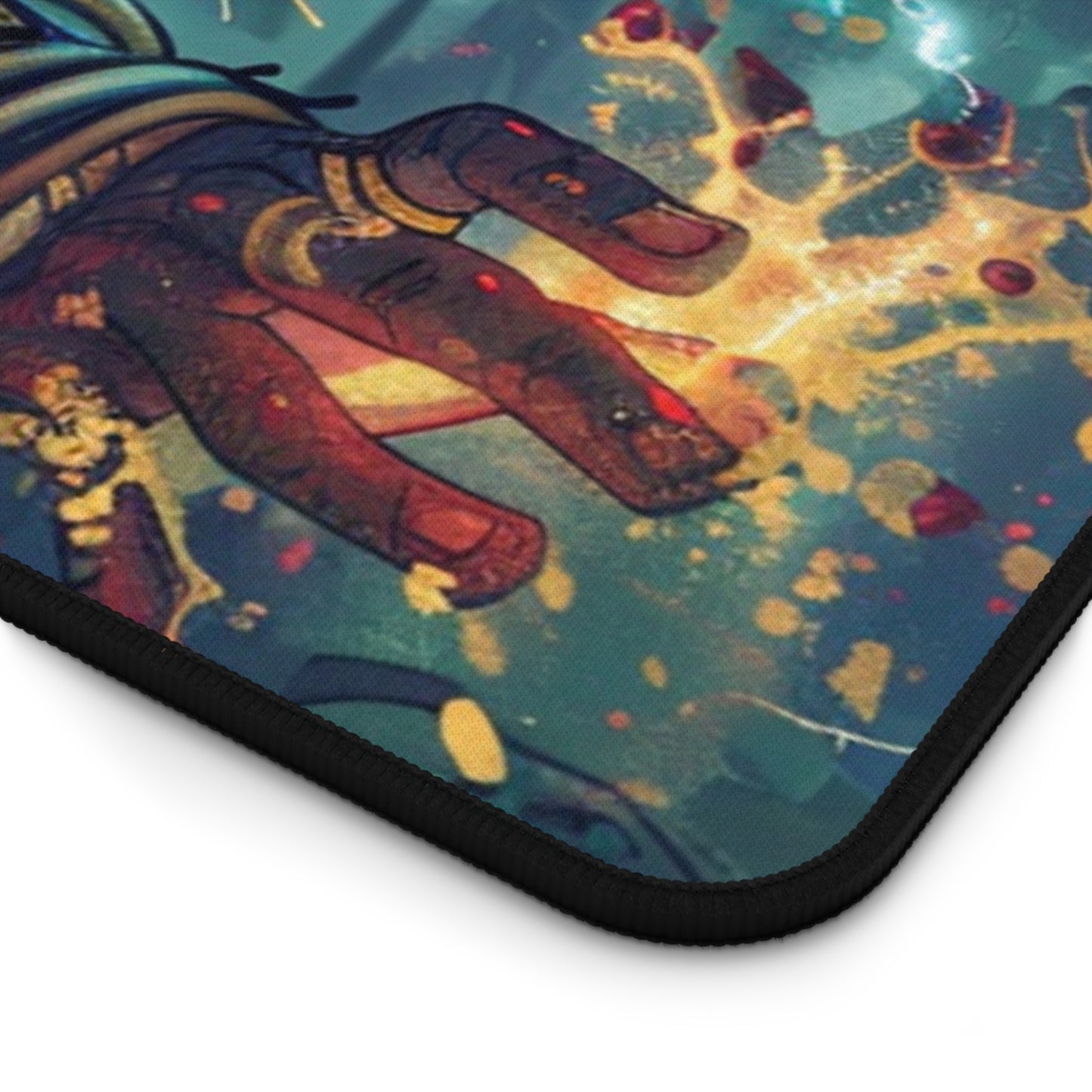 Mystical Warrior Desk Mat – Unique Gaming & Office Accessory for Creative Minds
