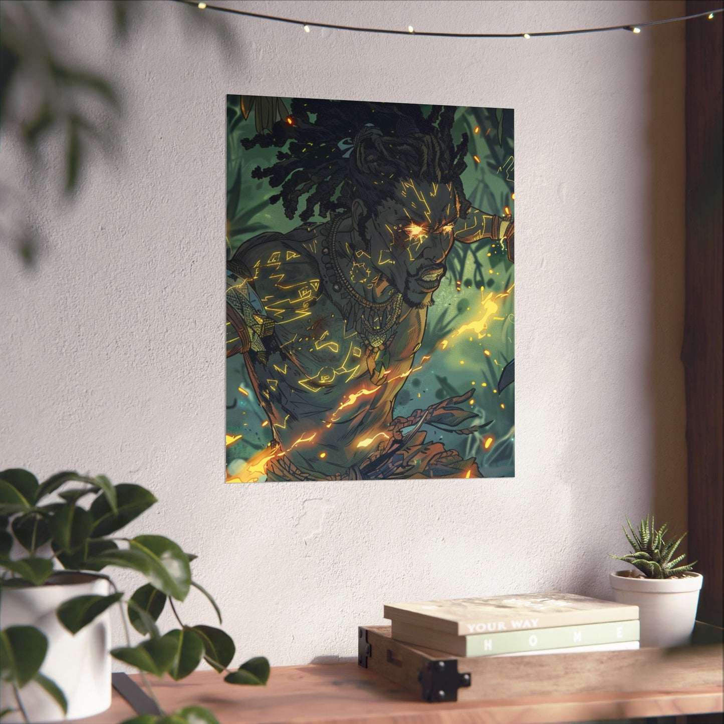 Mystical Warrior Matte Vertical Poster - Vibrant Nature Art Print