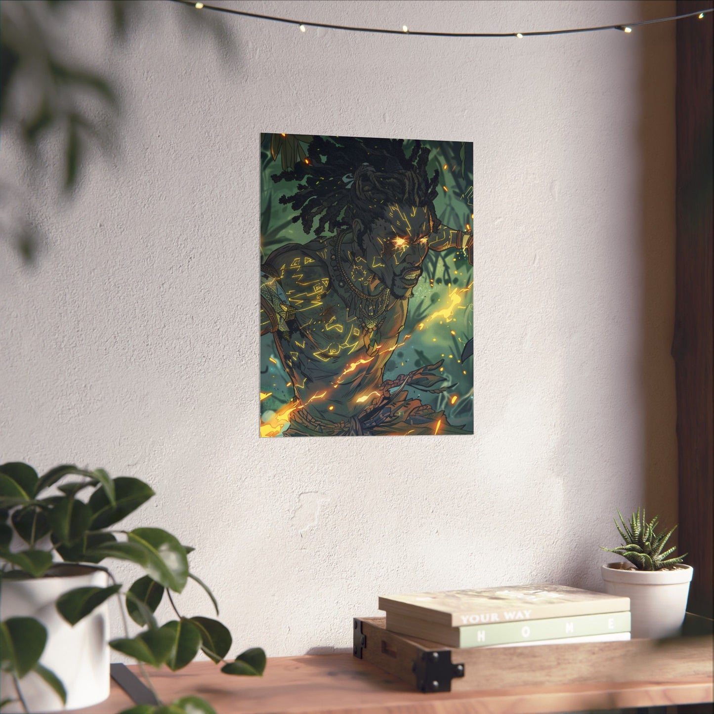 Mystical Warrior Matte Vertical Poster - Vibrant Nature Art Print