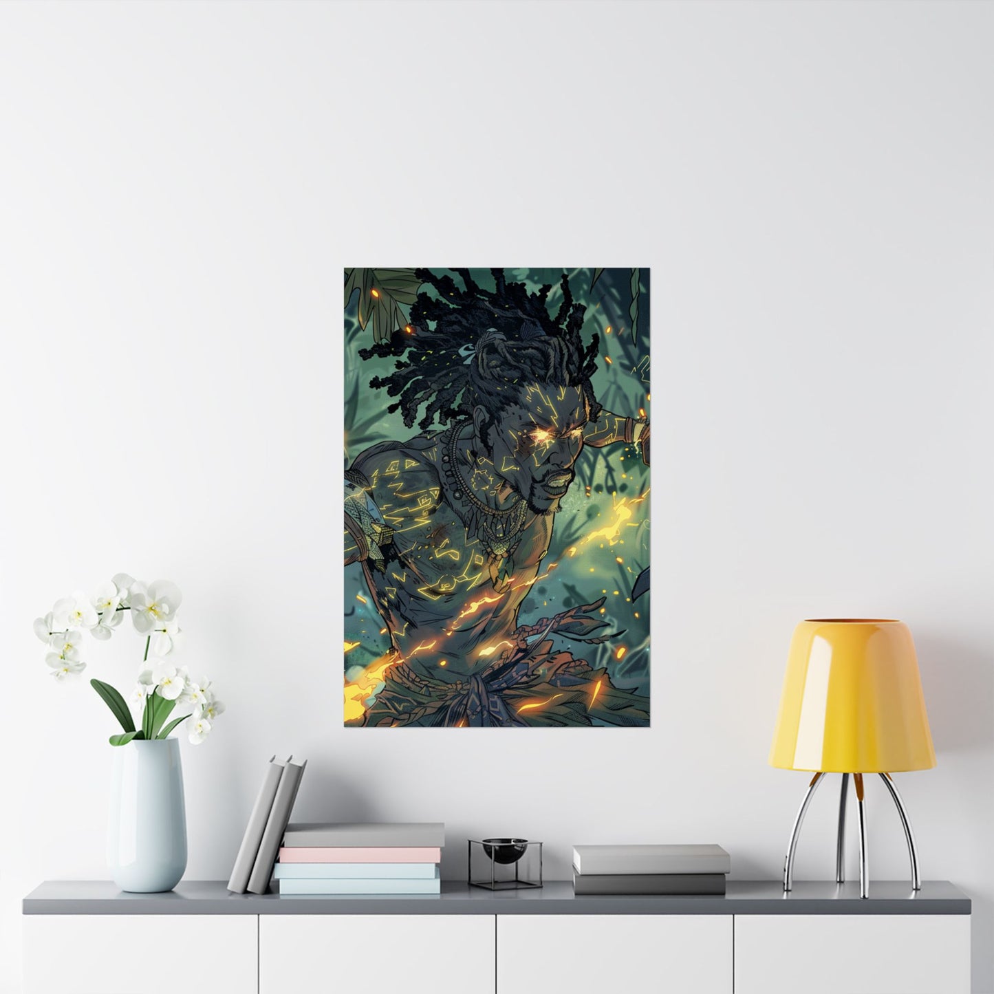 Mystical Warrior Matte Vertical Poster - Vibrant Nature Art Print