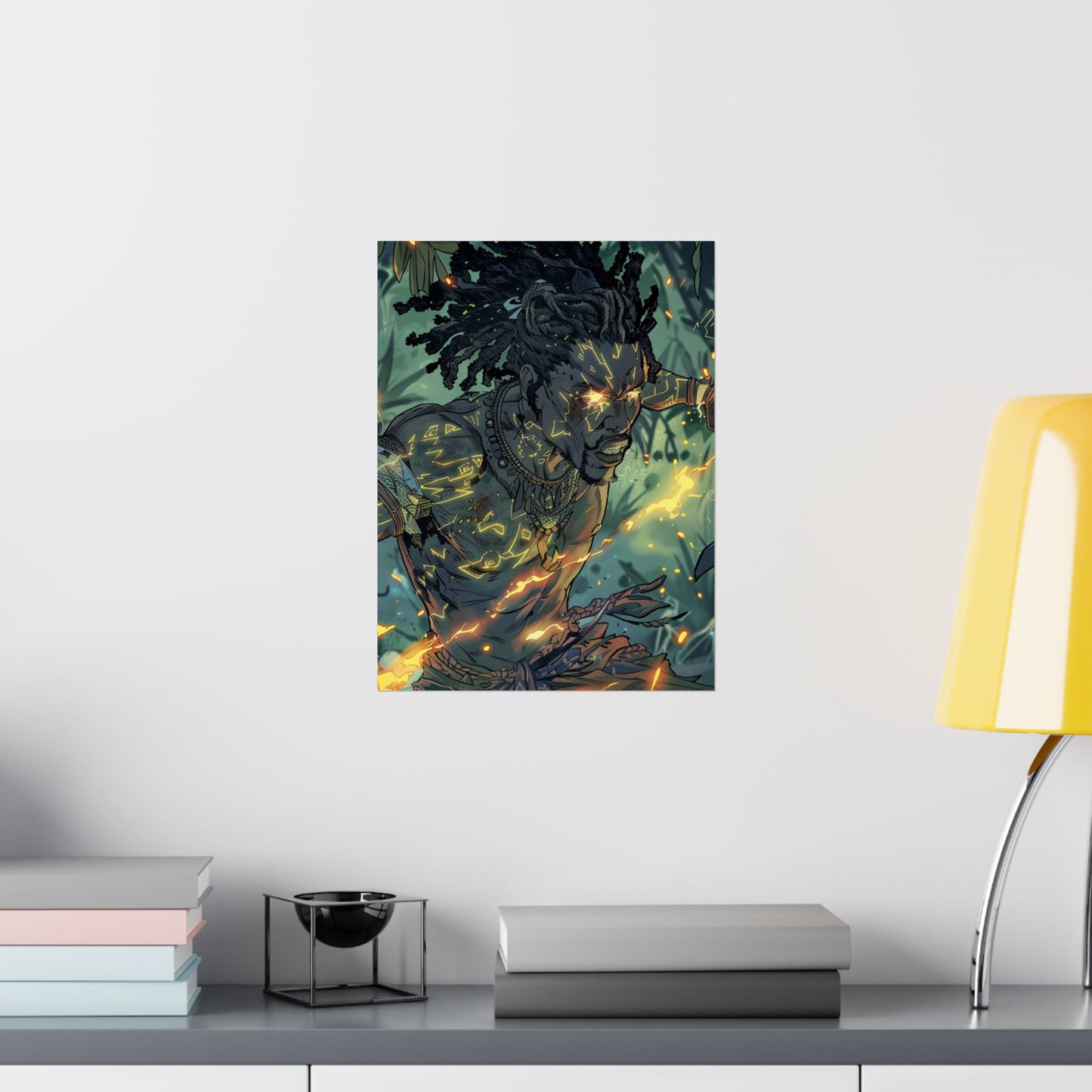 Mystical Warrior Matte Vertical Poster - Vibrant Nature Art Print
