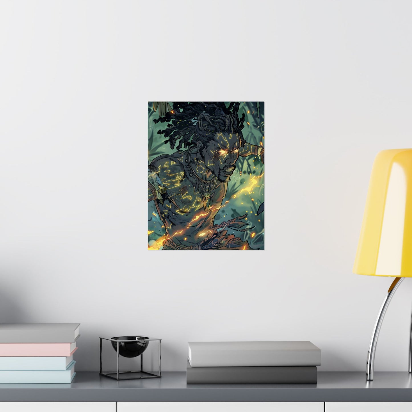 Mystical Warrior Matte Vertical Poster - Vibrant Nature Art Print