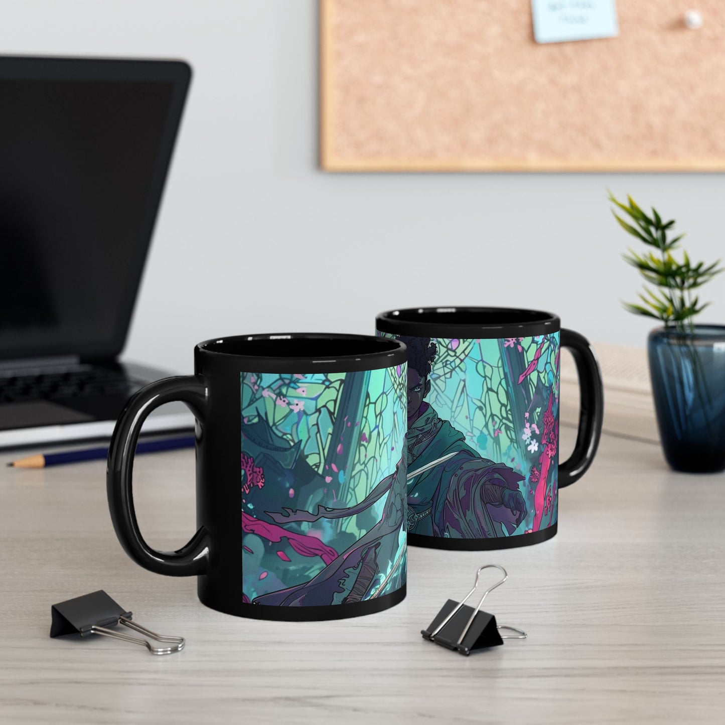 Fantasy Warrior Black Mug - 11oz & 15oz - Perfect for Gifts and Collectors
