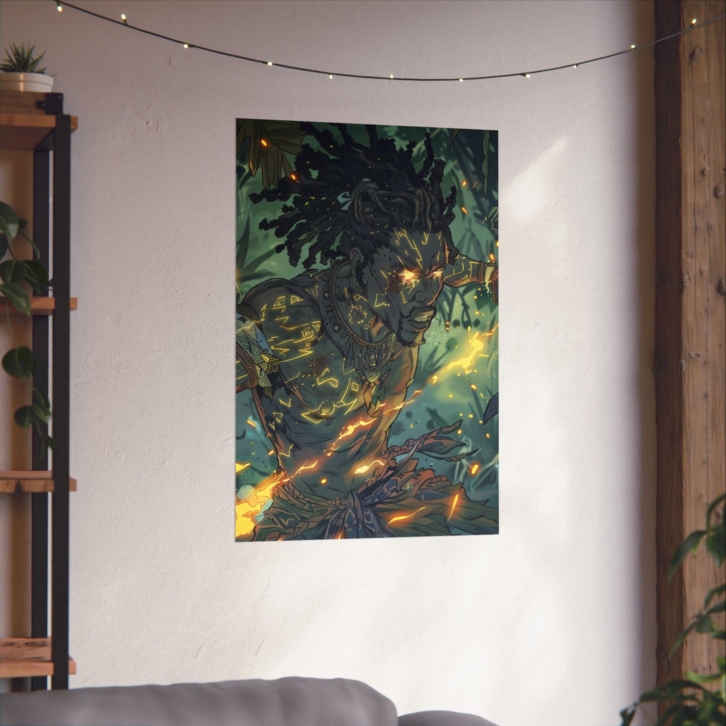 Mystical Warrior Matte Vertical Poster - Vibrant Nature Art Print