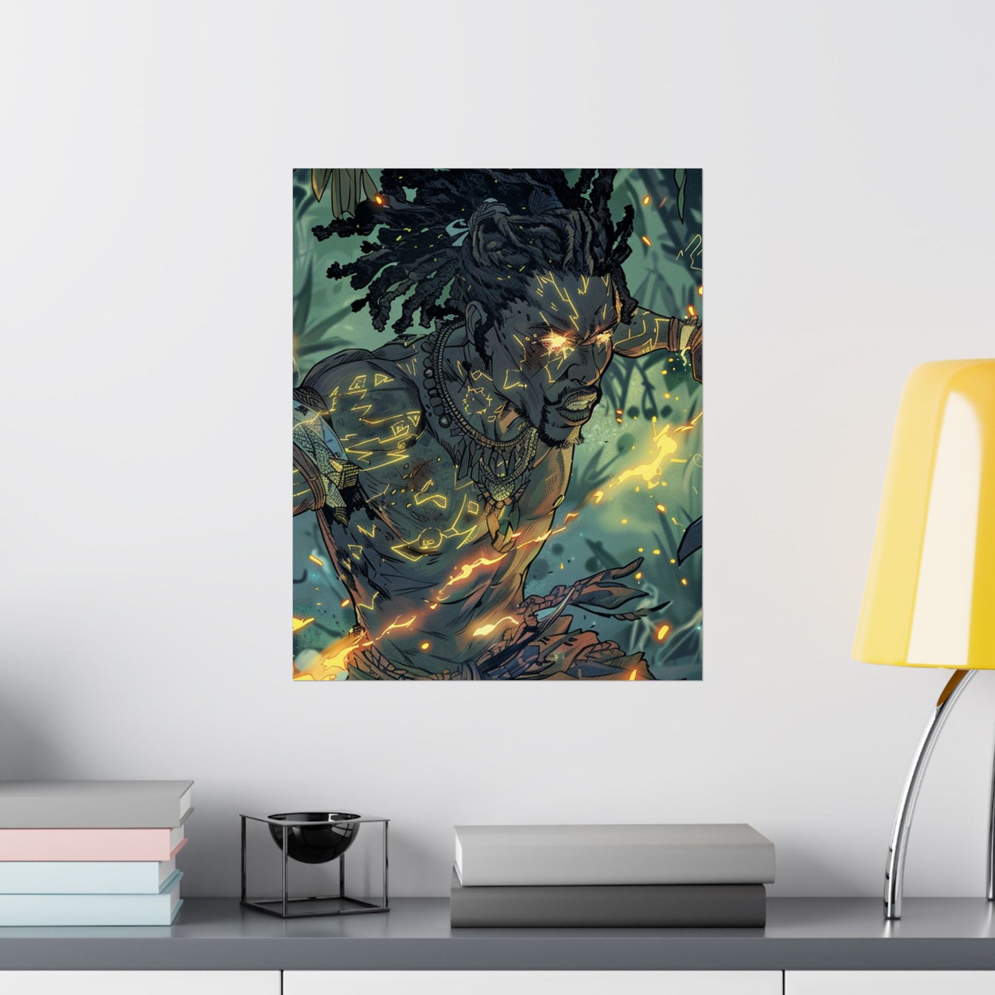 Mystical Warrior Matte Vertical Poster - Vibrant Nature Art Print