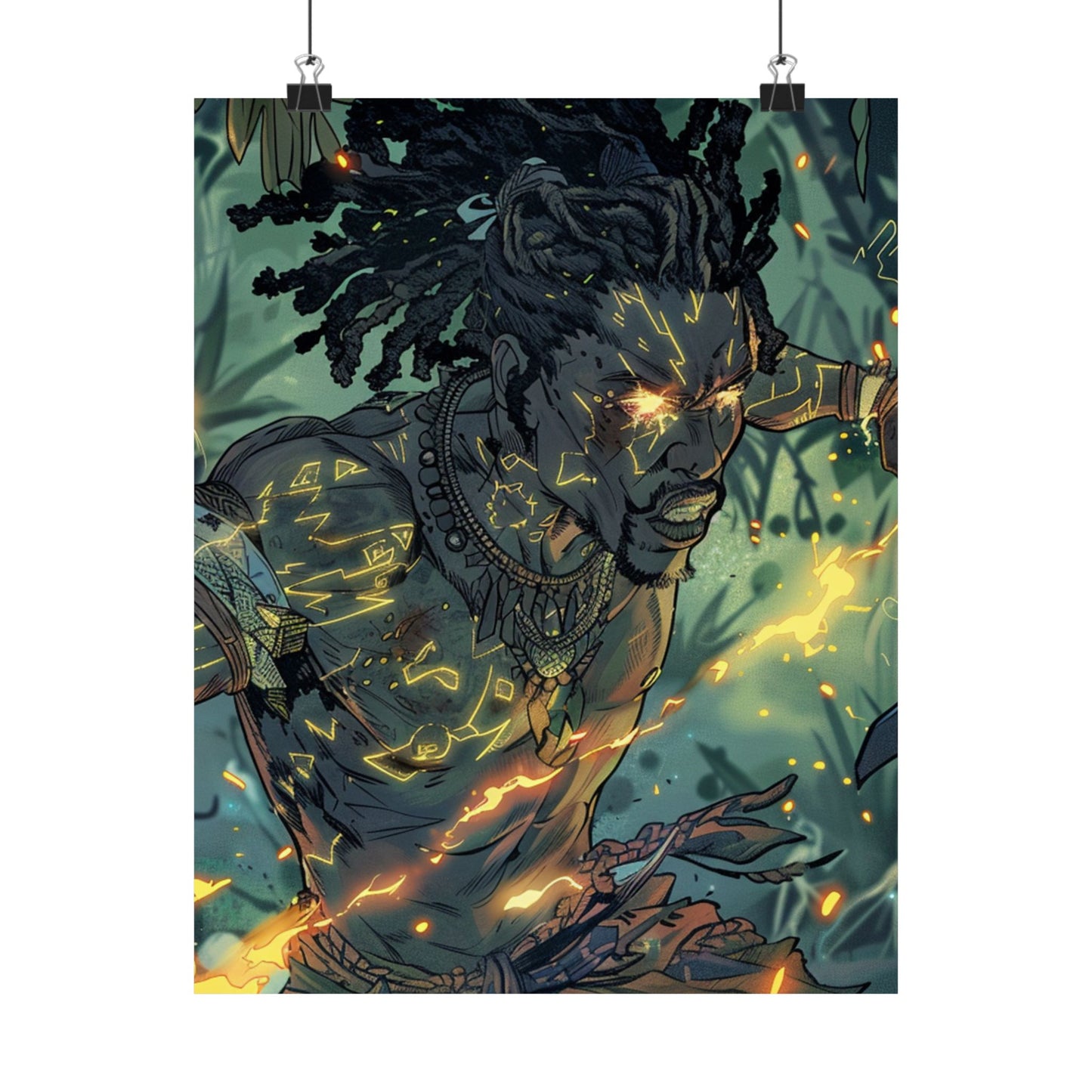 Mystical Warrior Matte Vertical Poster - Vibrant Nature Art Print