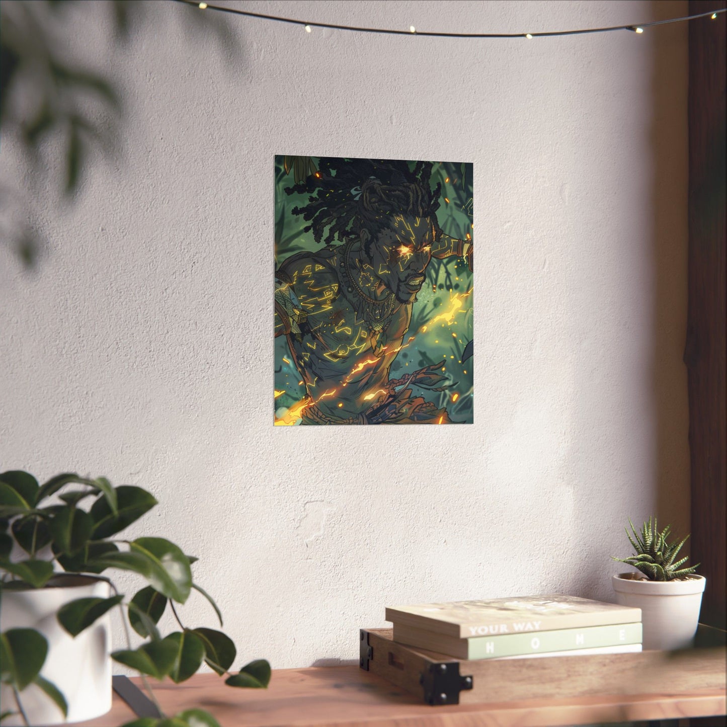 Mystical Warrior Matte Vertical Poster - Vibrant Nature Art Print