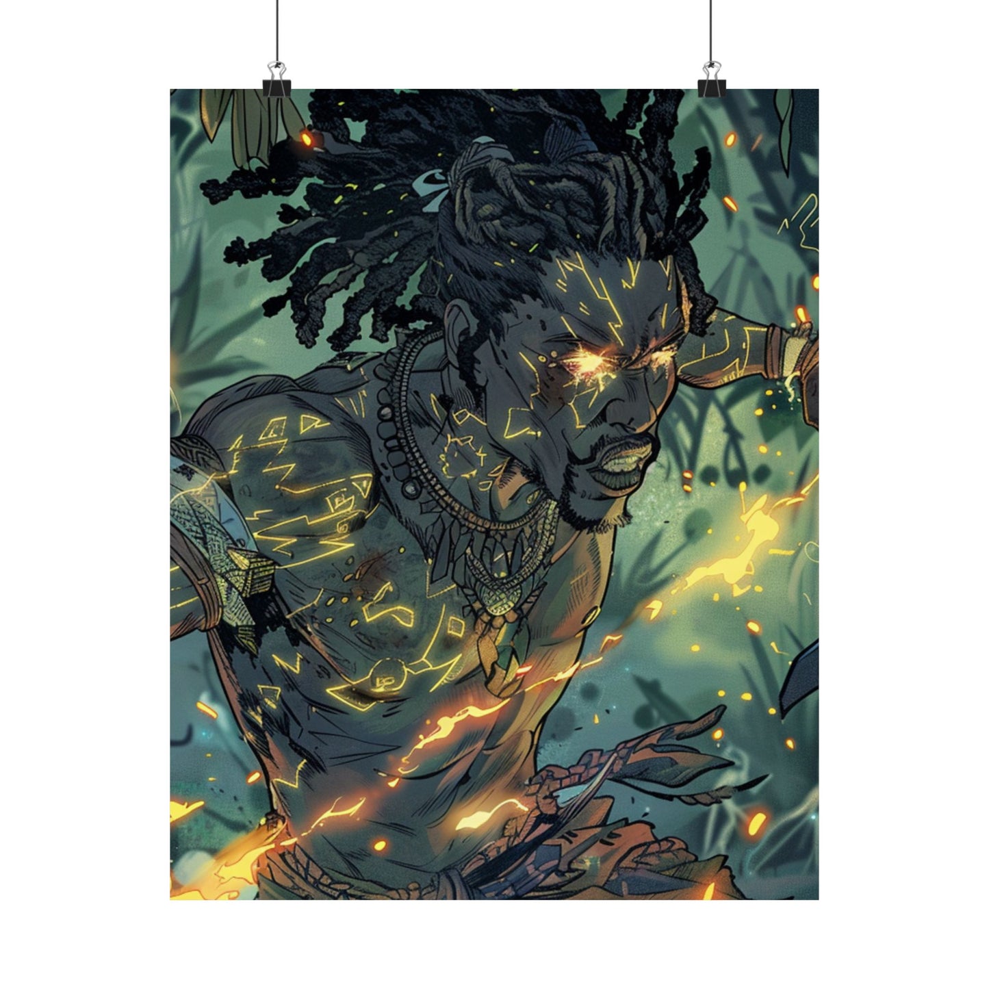 Mystical Warrior Matte Vertical Poster - Vibrant Nature Art Print